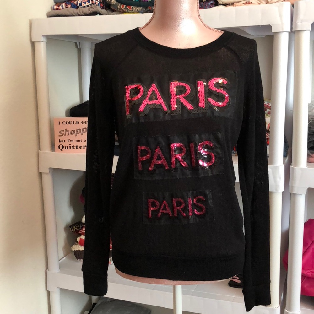 Long sleeve sequined Paris shirt